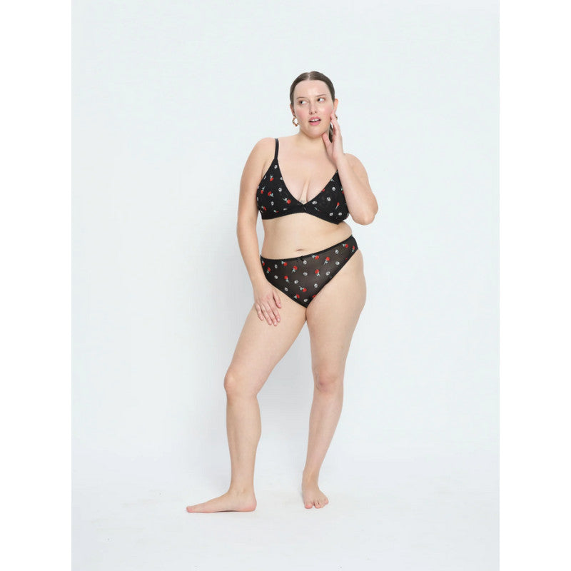 Dámské kalhotky Modibodi Intimates V Day Cheeky Brief Black Rose (DKMIVDCBBR)