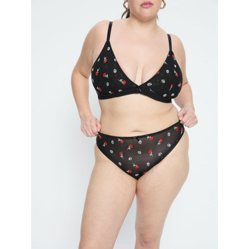 Dámské kalhotky Modibodi Intimates V Day Cheeky Brief Black Rose (DKMIVDCBBR)