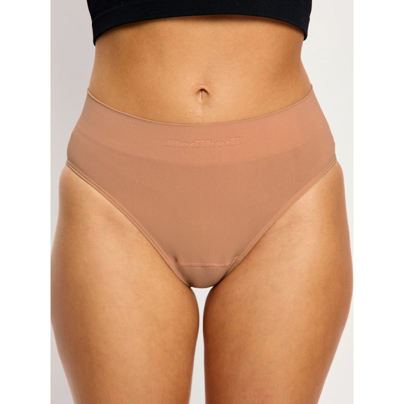 Menstruační tanga Modibodi Modicomfort Seamless Hi Waist Thong Light Teale Blue (MTMMSHWTLTB)