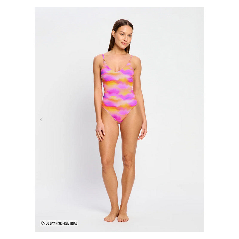 Menstruační plavky Modibodi Sunset V Neck One Piece Light Hazy Pink (MPMSVNOPLHP)