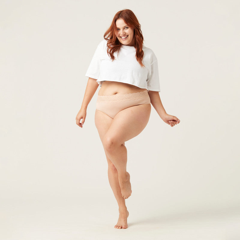 Menstruační kalhotky Modibodi Sensual Hi-Waist Bikini Light-Moderate Beige (MODI4035B)