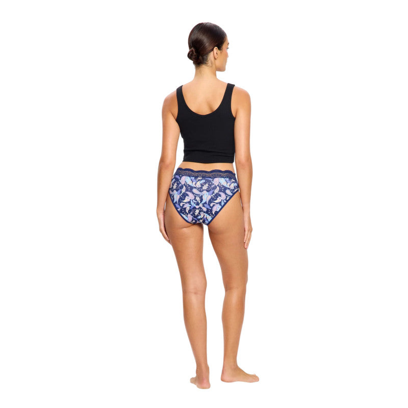 Menstruační kalhotky Modibodi Sensual Hi Waist Bikini Moderate Animalia Brown (MKMSHWBMAB)