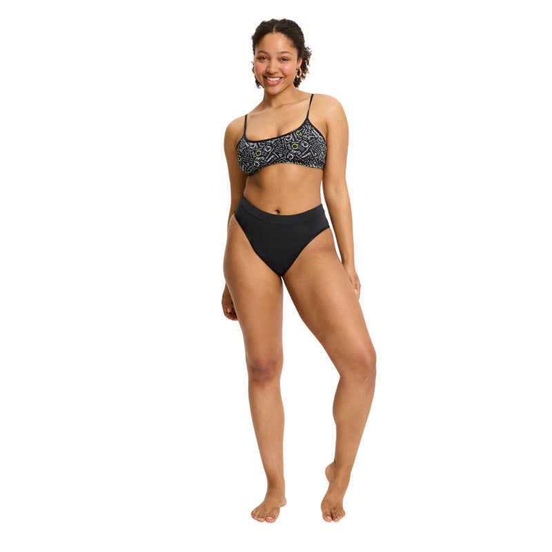 Menstruační kalhotky Modibodi Smileyworld Hi Waist Brief Super-Overnight Black (MKMSHWBSOB)