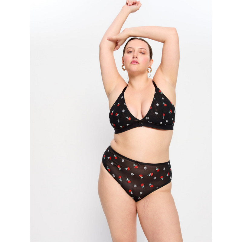 Menstruační kalhotky Modibodi Intimates V Day Hi Waist Brief Moderate-Heavy Black Rose (MKMIVDHWBMHBR)