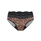 Menstruační kalhotky Modibodi Sensual Hi Waist Bikini Moderate Animalia Brown (MKMSHWBMAB)