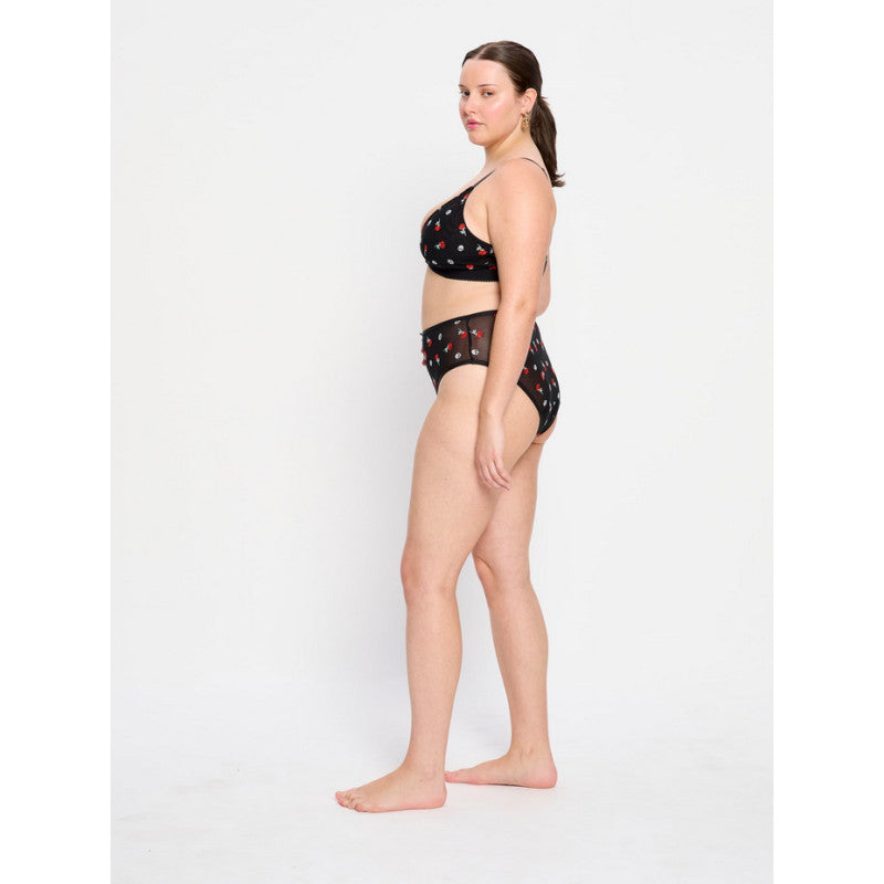 Menstruační kalhotky Modibodi Intimates V Day Hi Waist Brief Moderate-Heavy Black Rose (MKMIVDHWBMHBR)