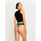 Menstruační tanga Modibodi Modicomfort Seamless Hi Waist Thong Light Teale Blue (MTMMSHWTLTB)