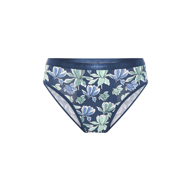 Menstruační kalhotky Modibodi Classic Bikini Maxi Midnight Blue Floral - VYBALENÉ (MODI4012MBFVYB)