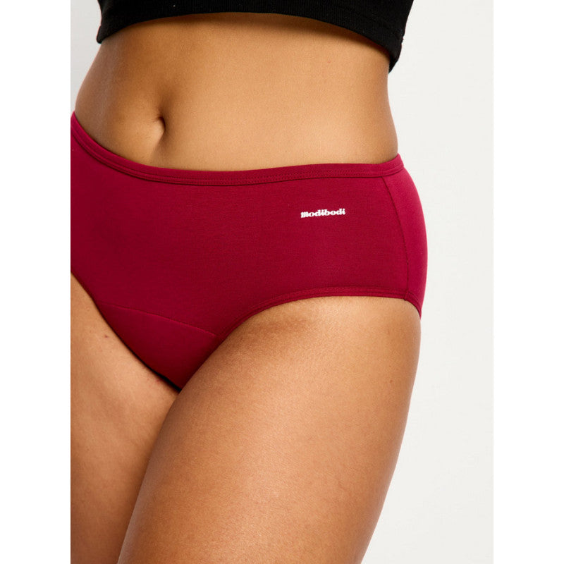 Menstruační kalhotky Modibodi Basic Mid-Rise Brief Moderate Beet Red (MKMBMRBMBR)