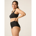 Menstruační plavky Modibodi Hi-Waist Bikini Brief Light-Moderate černé spodní díl (SWSBHKLMBLAW)