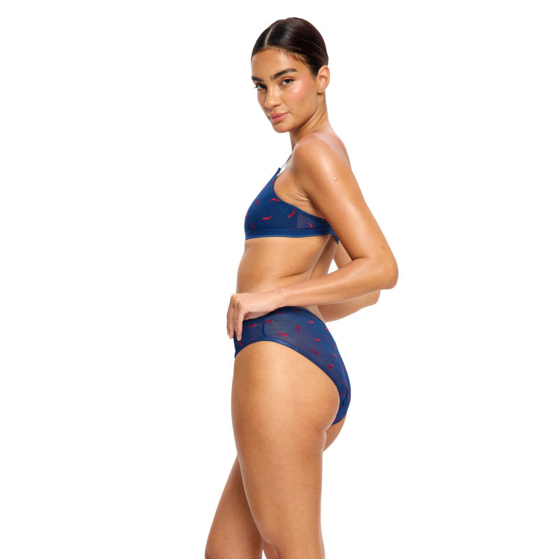 Menstruační kalhotky Modibodi lntimates V Day Hi Waist Brief Moderate Navy Chilli (DKMISDHWB)