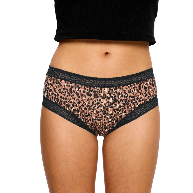 Menstruační kalhotky Modibodi Sensual Boyleg Light Animalia Brown (MKMSBLAB)