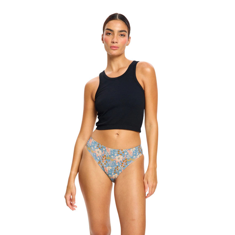 Menstruační kalhotky Modibodi Seamfree Bikini Moderate-Heavy Midnight Blue Floral (MODI4065MBF)