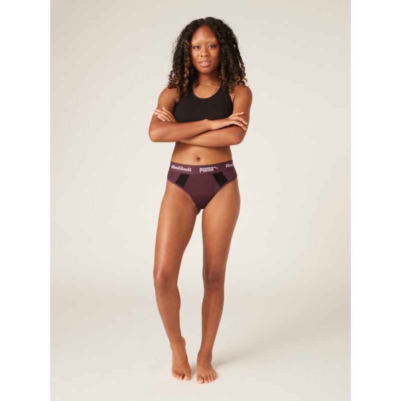 Menstruační tanga PUMA & Modibodi Active Thong Super Light Grape (MTPMATSLG)