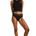 Menstruační kalhotky Modibodi Sensual Hi Waist Bikini Super Black (MKMSHWBSB)