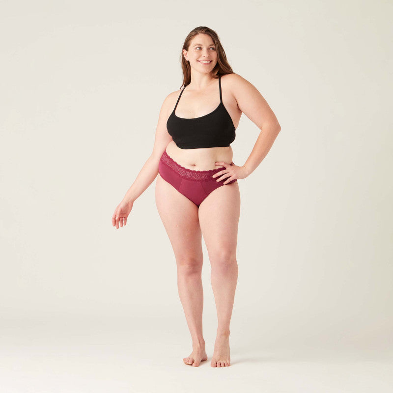 Menstruační kalhotky Sensual Hi-Waist Bikini Maxi Garnet - VYBALENÉ 