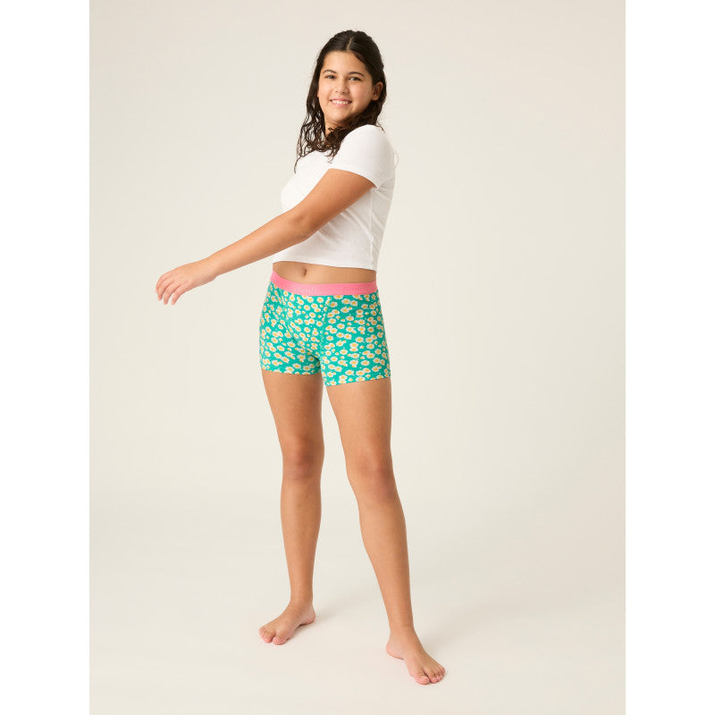 Menstruační kalhotky Modibodi Teen Hipster Boyshort Maxi Daisy Chain Pink - VYBALENÉ (MODI4102DCPVYB)