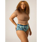 Menstruační kalhotky Modibodi Classic Full Brief Heavy-Overnight Midnight Blue Floral - VYBALENÉ (MODI4015MBFVYB)