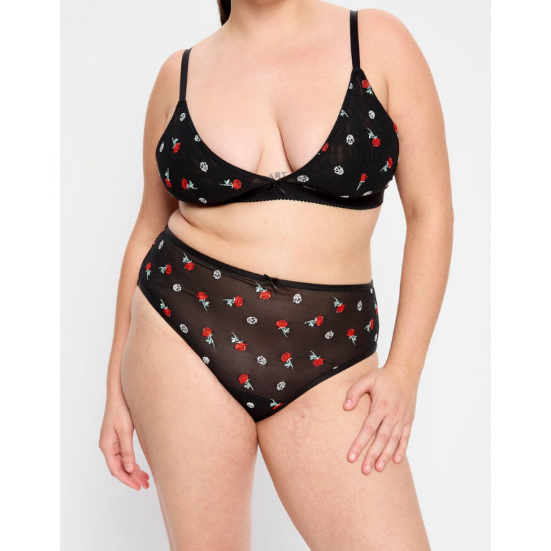 Menstruační kalhotky Modibodi Intimates V Day Hi Waist Brief Moderate-Heavy Black Rose (MKMIVDHWBMHBR)