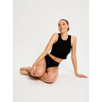 Menstruační tanga Modibodi Modicomfort Seamless Hi Waist Thong Light Black (MTMMSHWTLTB)