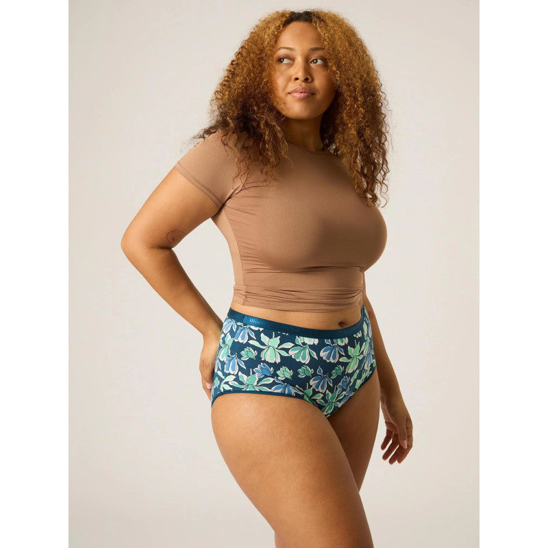 Menstruační kalhotky Modibodi Classic Full Brief Heavy-Overnight Midnight Blue Floral (MODI4015MBF)