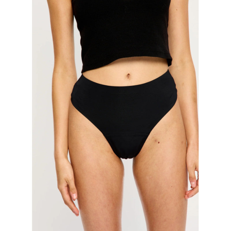 Menstruační kalhotky Modibodi Modicomfort Seamless Hi Waist Cheeky Moderate Black (MKMMSWCMB)