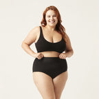 Menstruační plavky Modibodi Hi-Waist Bikini Brief Light-Moderate černé spodní díl (SWSBHKLMBLAW)