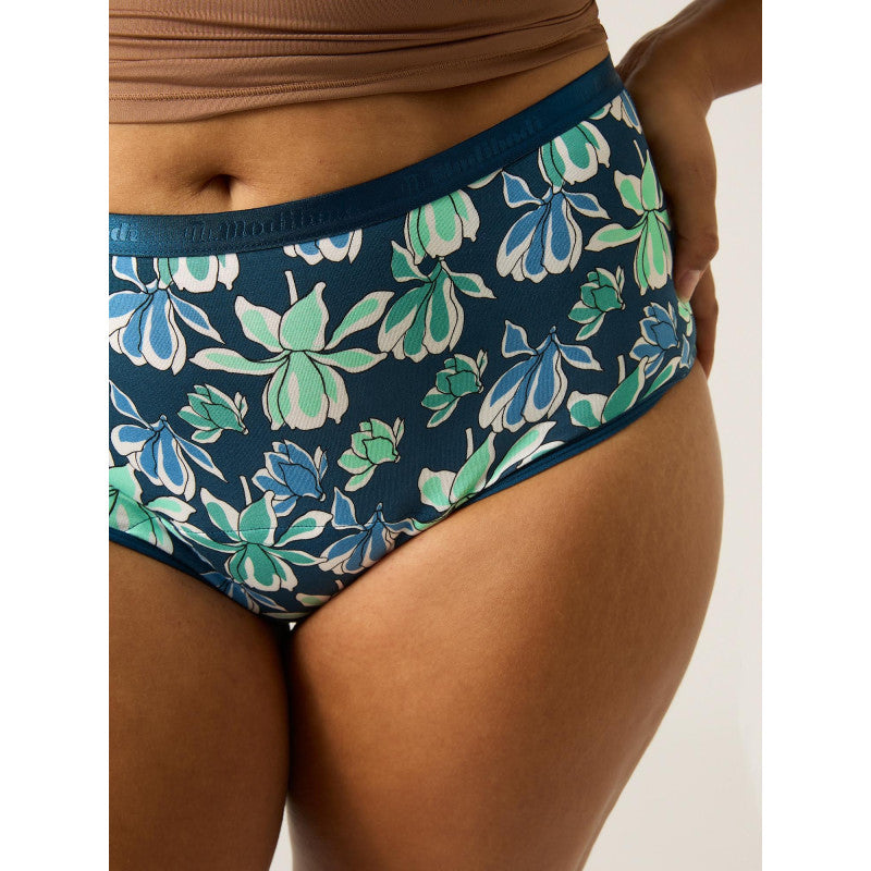 Menstruační kalhotky Modibodi Classic Full Brief Heavy-Overnight Midnight Blue Floral (MODI4015MBF)