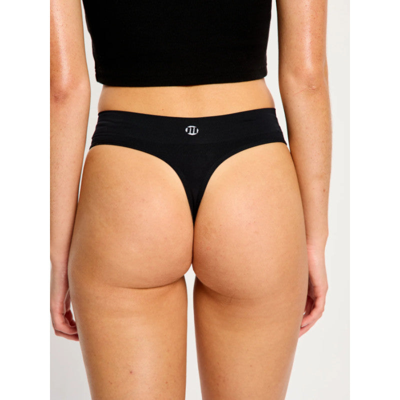 Menstruační tanga Modibodi Modicomfort Seamless Hi Waist Thong Light Black (MTMMSHWTLTB)