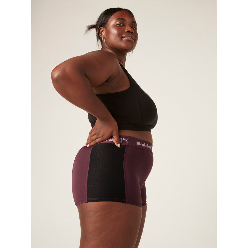 Menstruační kalhotky PUMA & Modibodi Active Boyshort Moderate-Heavy Grape (MODI4097G)