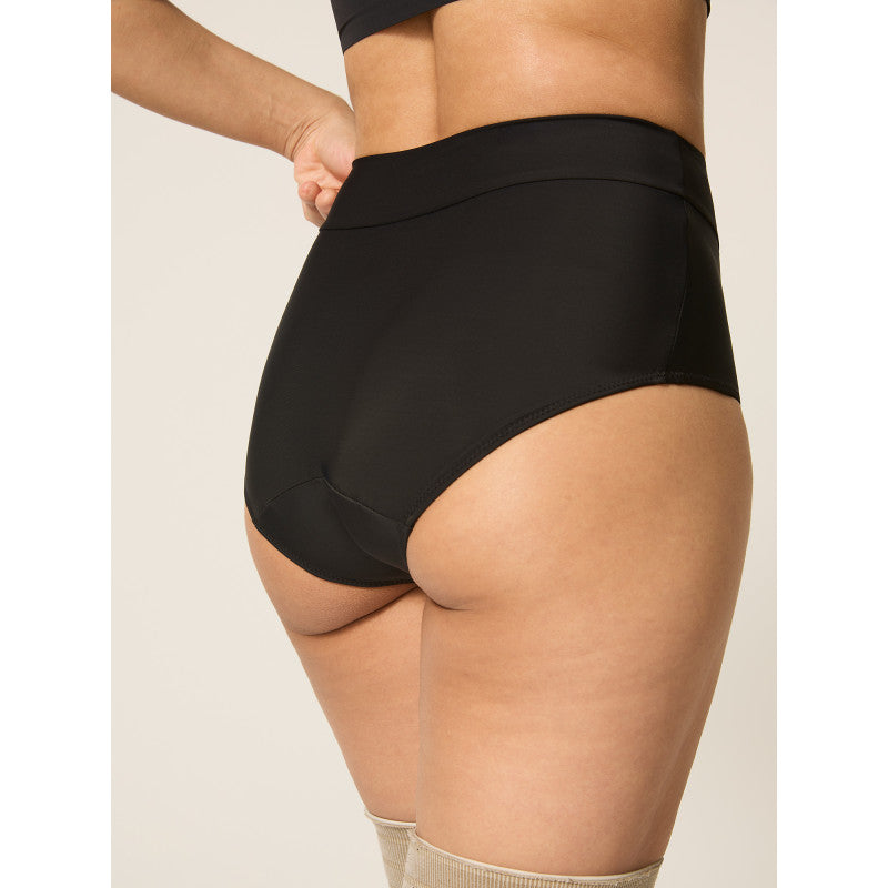 Menstruační plavky Modibodi Hi-Waist Bikini Brief Light-Moderate černé spodní díl (SWSBHKLMBLAW)