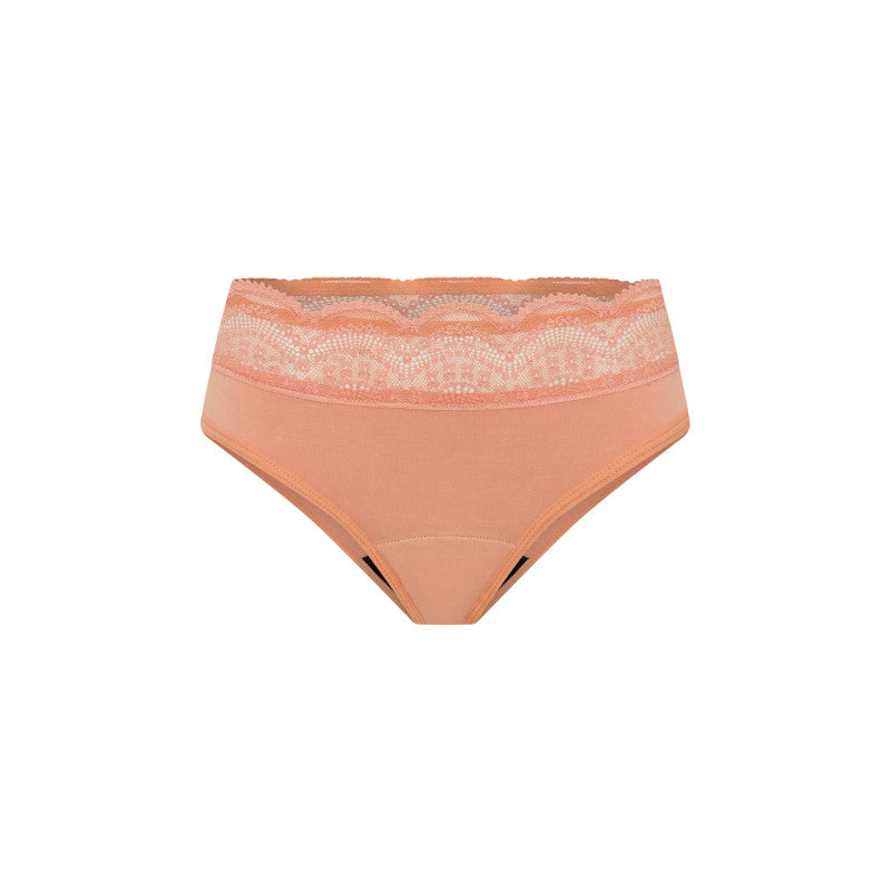 Menstruační kalhotky Modibodi Sensual Hi Waist Bikini Light Cameo Peach (MKMSHWLCP)