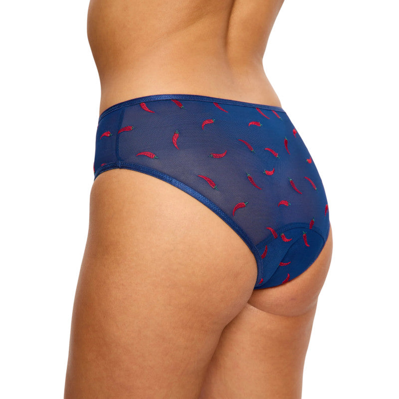 Menstruační kalhotky Modibodi lntimates V Day Hi Waist Brief Moderate Navy Chilli (DKMISDHWB)
