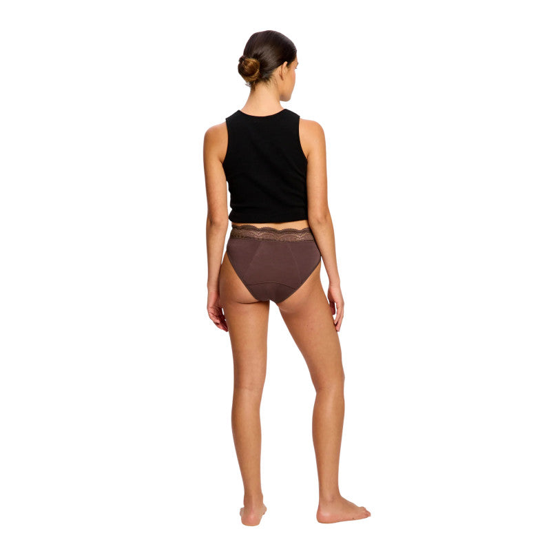 Menstruační kalhotky Modibodi Sensual Hi Waist Bikini Super Mahogany (MKMSM)