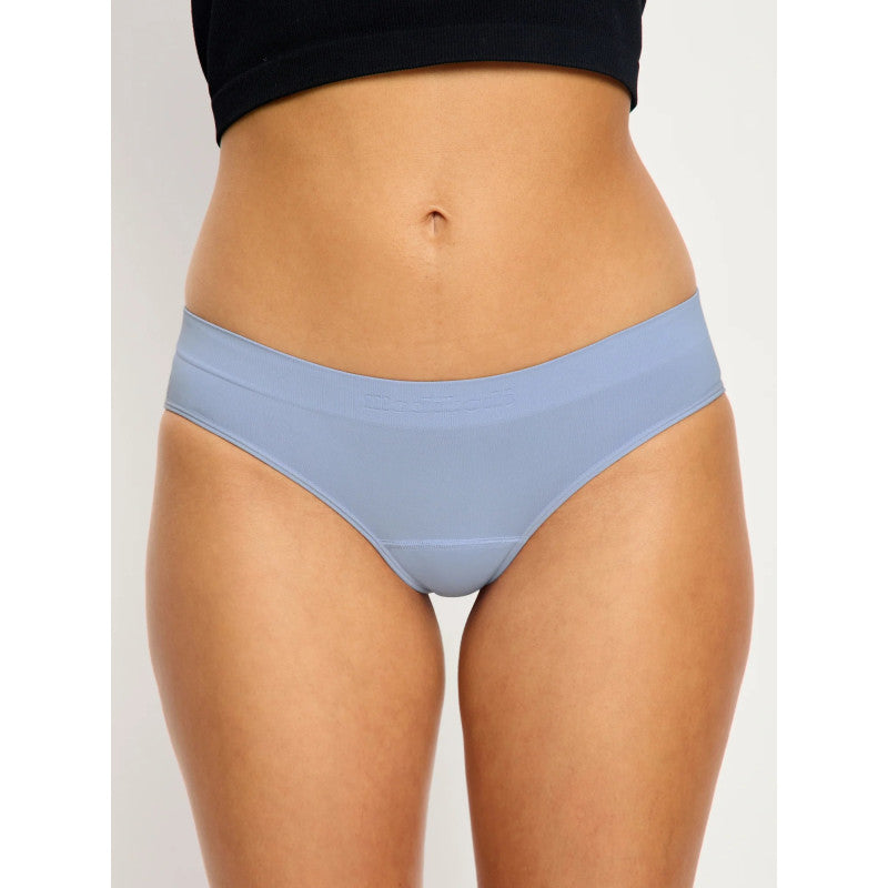 Menstruační tanga Modibodi Modicomfort Seamless Hi Waist Thong Light Teale Blue (MTMMSHWTLTB)