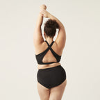 Menstruační plavky Modibodi Hi-Waist Bikini Brief Light-Moderate černé spodní díl (SWSBHKLMBLAW)