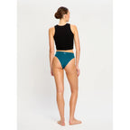 Menstruační kalhotky Modibodi Modicomfort Seamless Hi Waist Cheeky Moderate Teale Blue (MKMMSWCMTB)