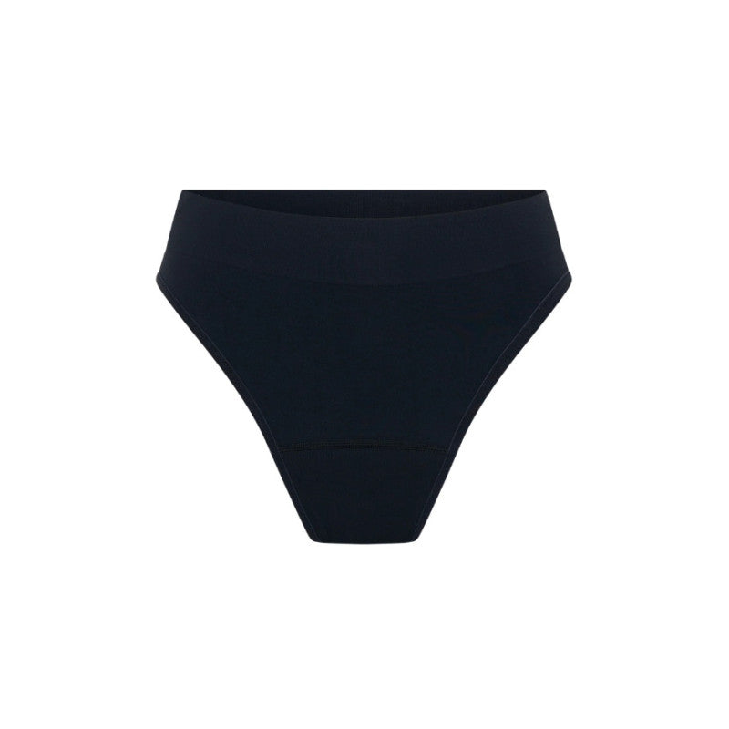 Menstruační tanga Modibodi Modicomfort Seamless Hi Waist Thong Light Black (MTMMSHWTLTB)