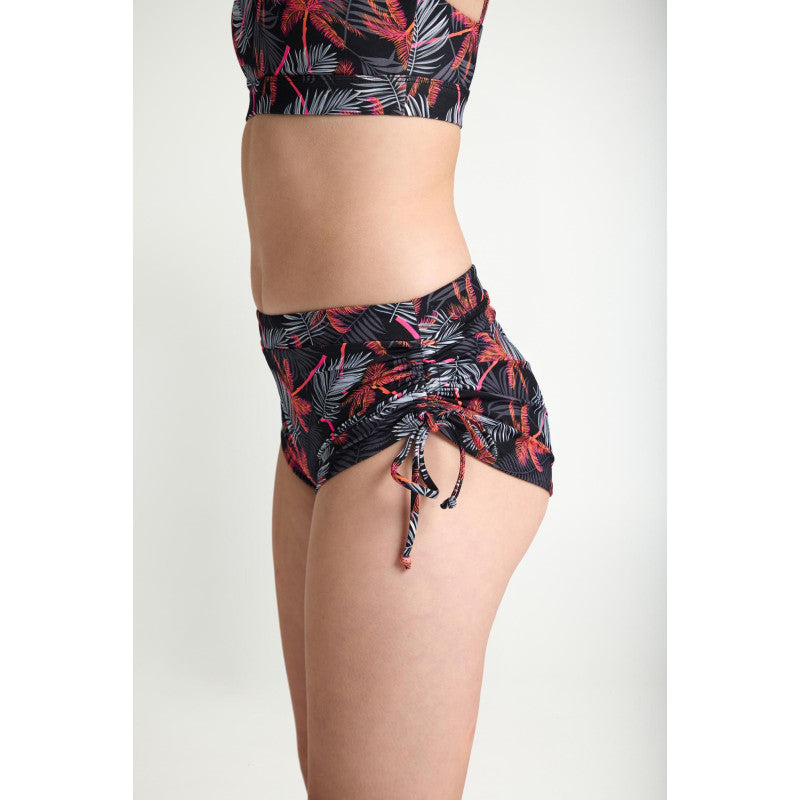 Menstruační plavky Modibodi Teen High Short Jungle Palm Black spodní díl (MODI4377)