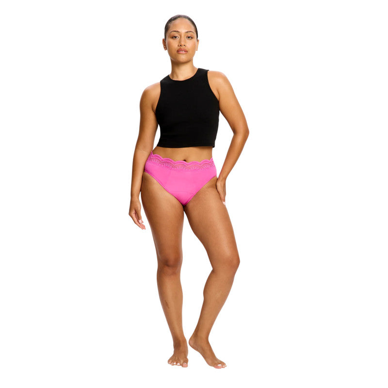 Menstruační kalhotky Modibodi Sensual Hi Waist Bikini Super Electric Fuchsia (MKMSEF)