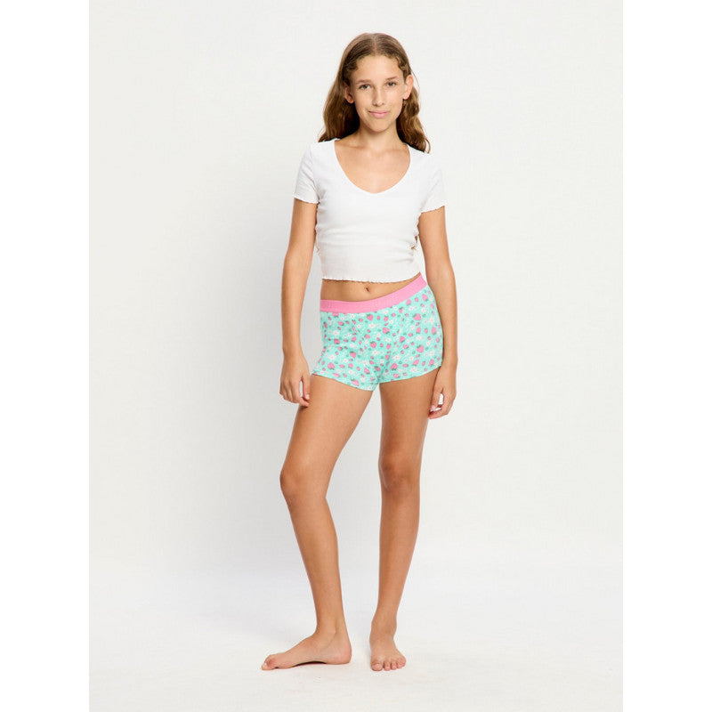 Dívčí menstruační kalhotky Modibodi Teen Hipster Boyshort Super Strawberry (DMKMTHBSS)