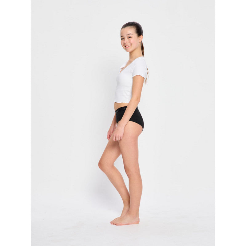 Dívčí menstruační kalhotky Modibodi Teen Hipster Boyleg Moderate Black (DMKMTHBMB)