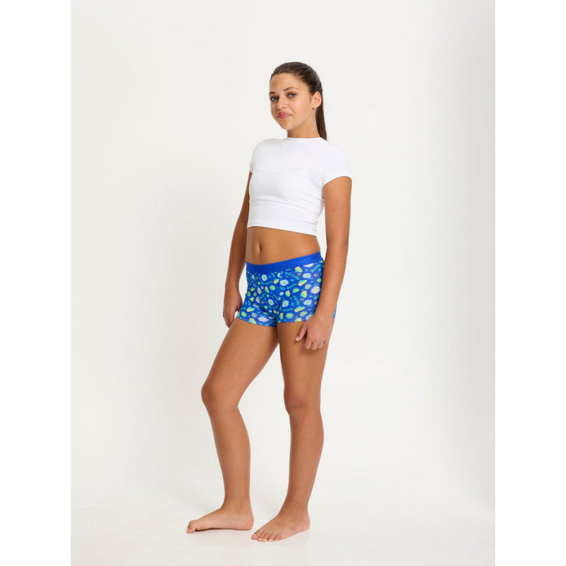 Dívčí menstruační kalhotky Modibodi Teen Hipster Boyshort Super Boho Botanical Blue (DMKMTHBSBBB)