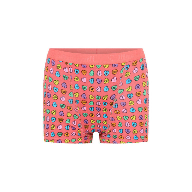 Dívčí menstruační kalhotky Modibodi Teen Hipster Boyshort Moderate Happy Hearts (DMKMTHBMHH)