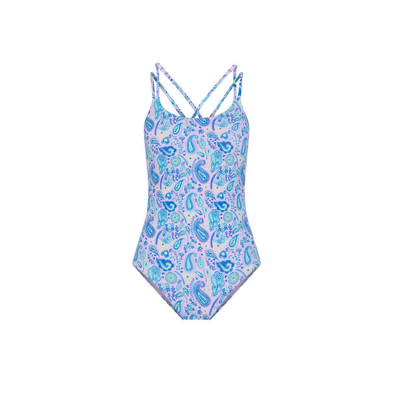 Dívčí menstruační plavky Modibodi Performance Racerback One Piece Super Marble Blue jednodílné (DMPMPROPSMB)