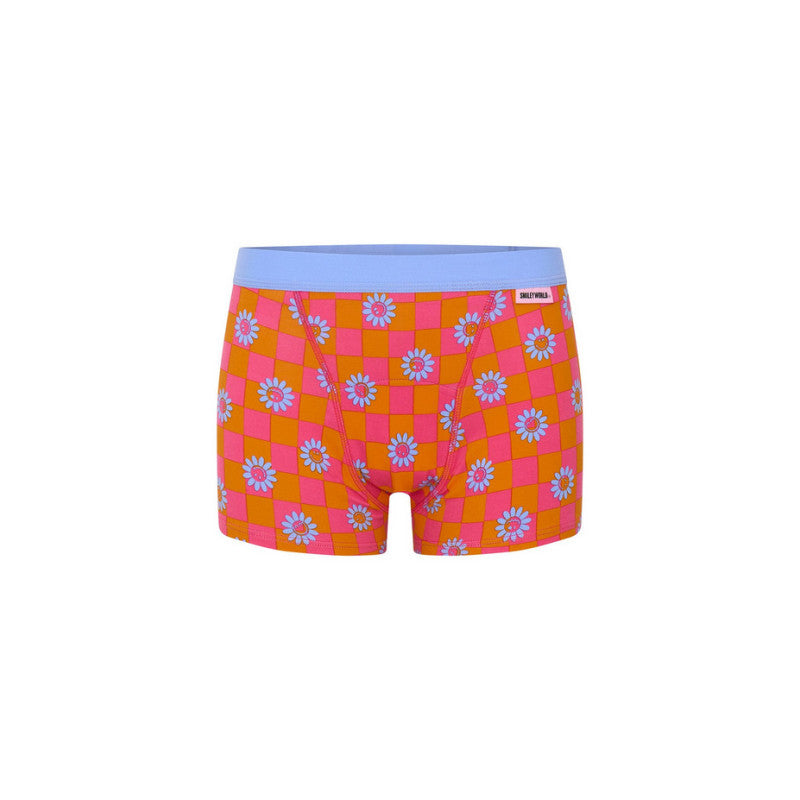 Dívčí menstruační kalhotky Modibodi Teen Hipster Boyshort Moderate Flower Checkerboard (DMKMTHBMFC)