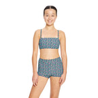 Dívčí plavky Modibodi Performance Reversible Crop Top Marble Blue horní díl (DPMPRCTMB)