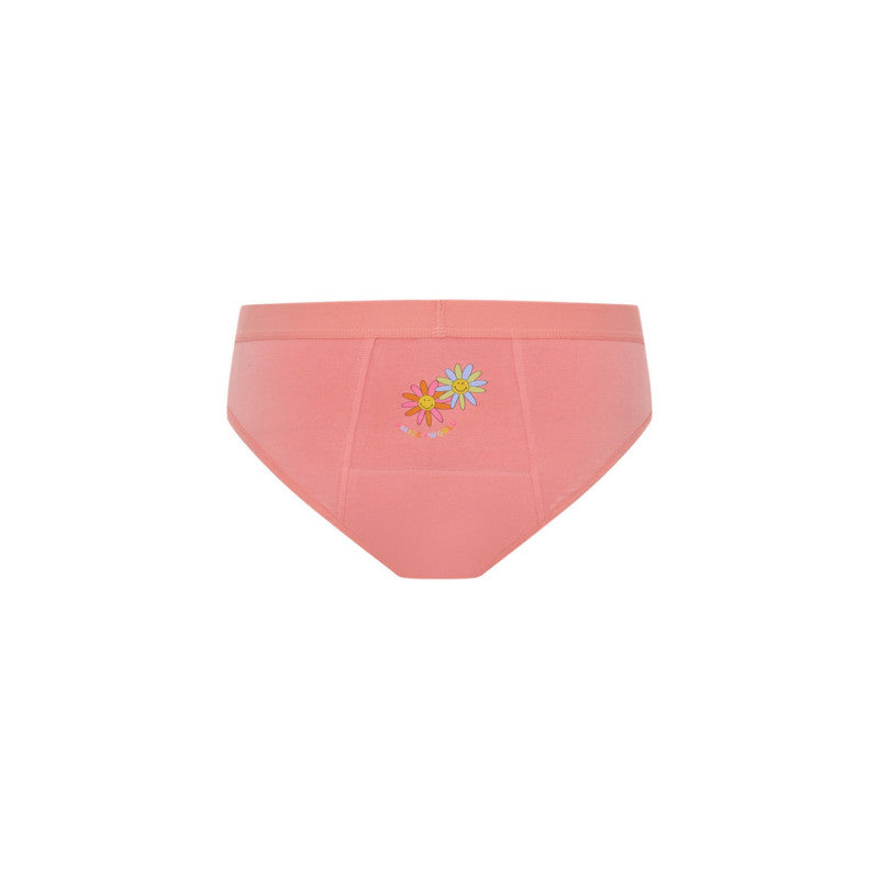 Dívčí menstruační kalhotky Modibodi Teen Hipster Bikini Moderate Flower Power Pink (DMKMTHBMFPP)