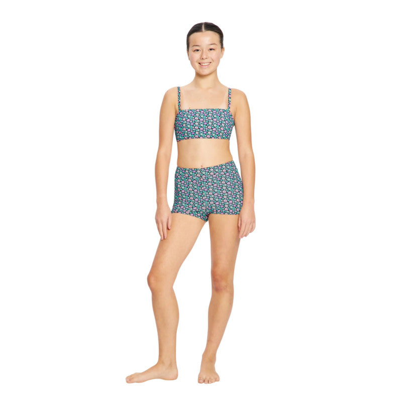 Dívčí plavky Modibodi Performance Reversible Crop Top Marble Blue horní díl (DPMPRCTMB)