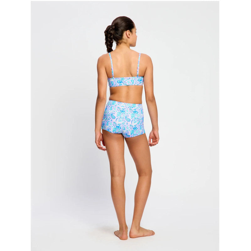 Dívčí plavky Modibodi crop top Jungle palm black horní díl (DPMHDCTPB)